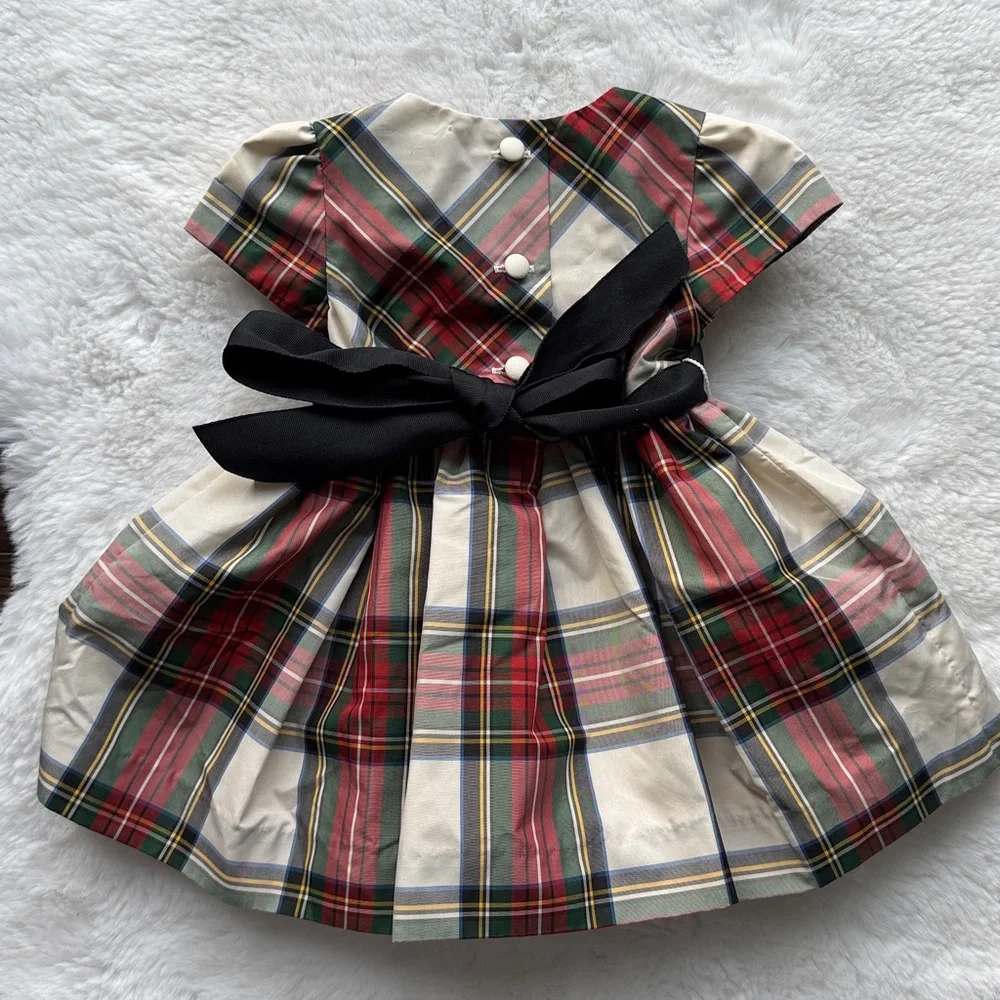 Ralph Lauren Baby Stewart Plaid Short Sleeve Holiday Dress size 3 mos